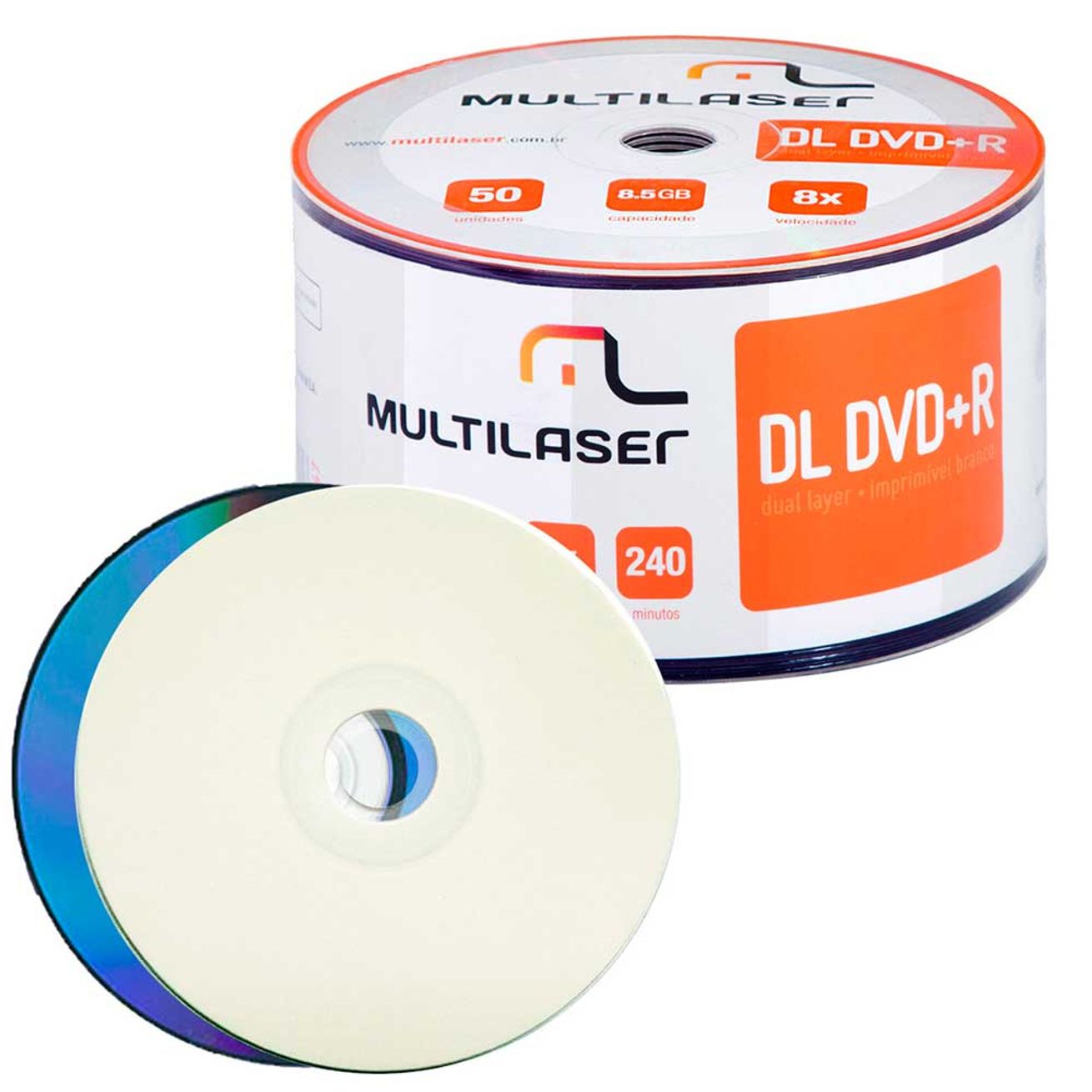 DVD+R Dual Layer Multilaser Printable 8.5GB SOCD