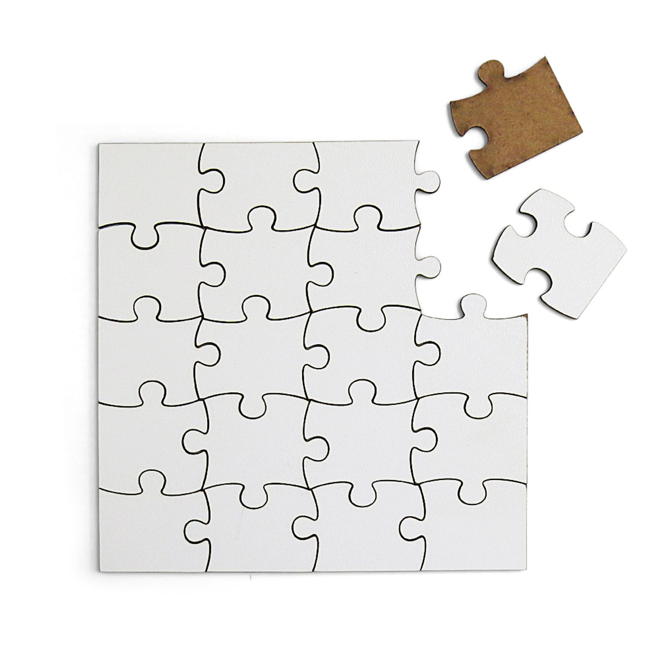 Puzzle em Madeira - 16 Peças - 15x15cm