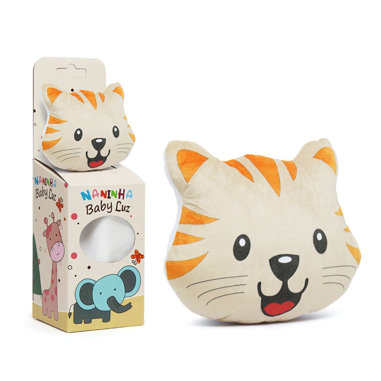 Kit Naninha de Plush com Almofada para sublimação - Tigre - socd-mob