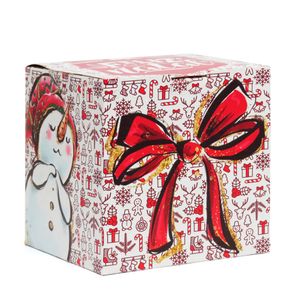 Caixinha-para-Caneca-de-Papelao-Decorada-Tipo-Presente---Boneco-de-Neve